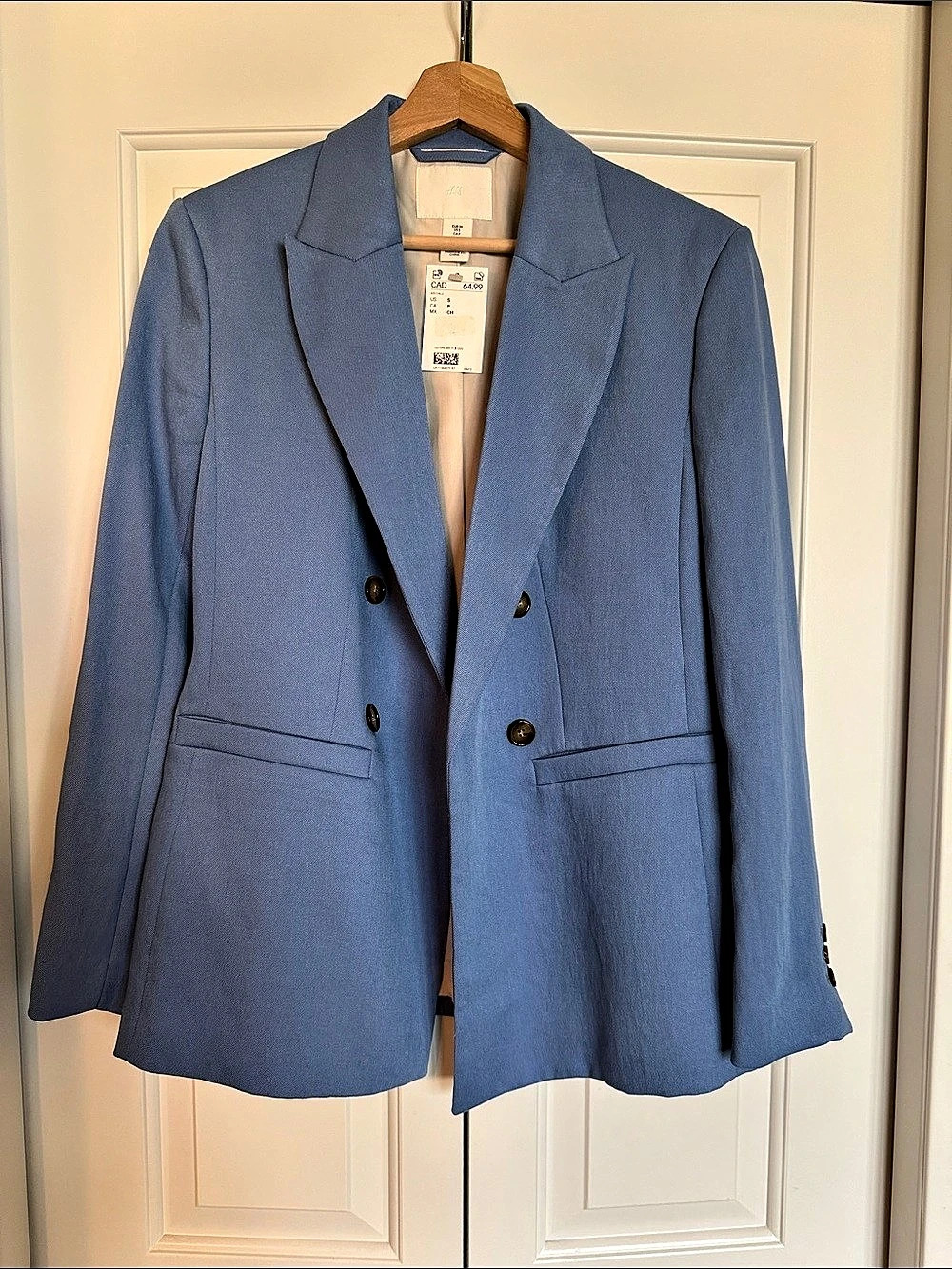 H&M Double-Breasted Blazer Blue